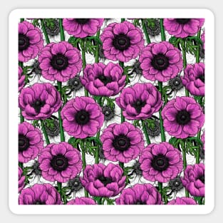 Pink anemone garden Sticker